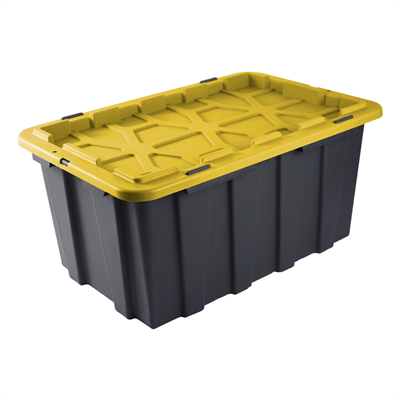 El Lagar: Ferreteria y materiales para construccion: Caja Plastica 102 L  Tapa Amarilla: Organización y limpieza